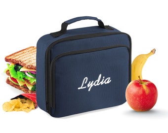 Personalised Embroidered Lunch Box  - Personalise With Name - School Lunch Cooler Bag