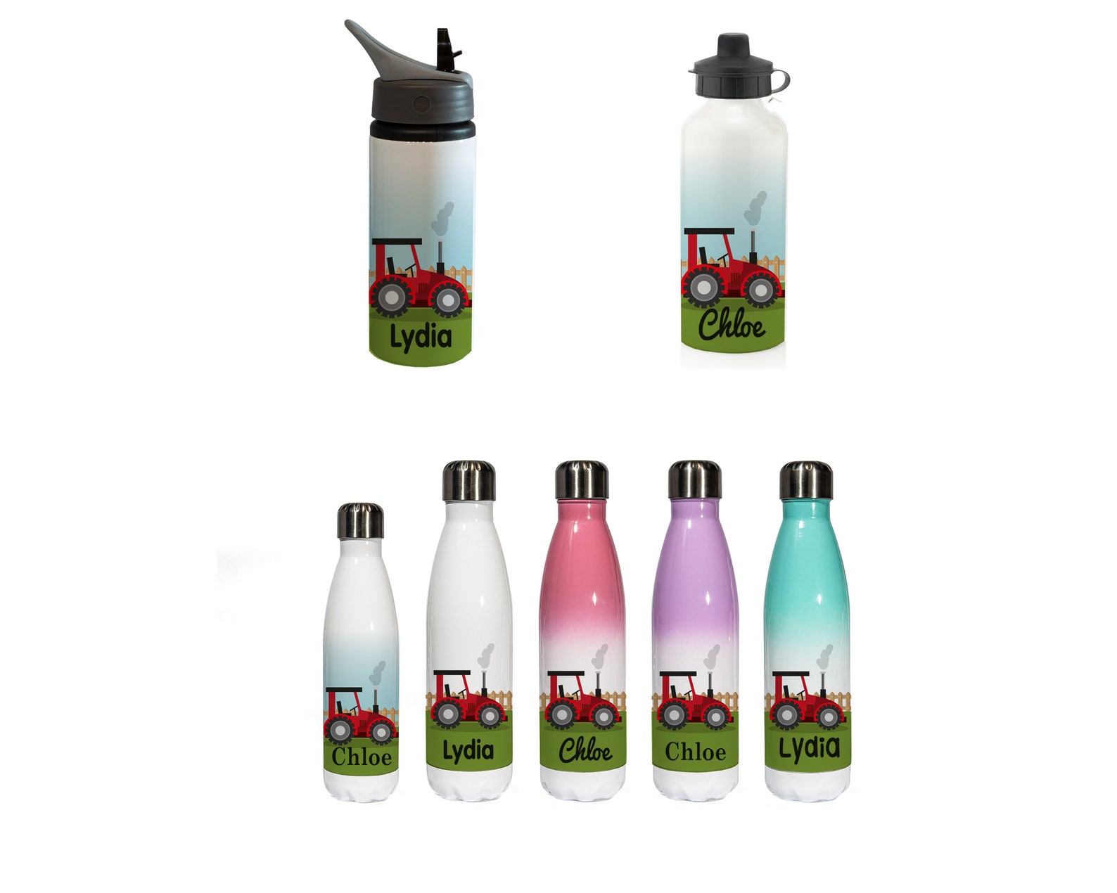 Personalised Tractor Premium Drinks Bottle Aluminium Farm Etsy