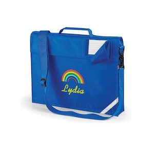 Personalised Premium Rainbow School Book Bag with Strap bild 7