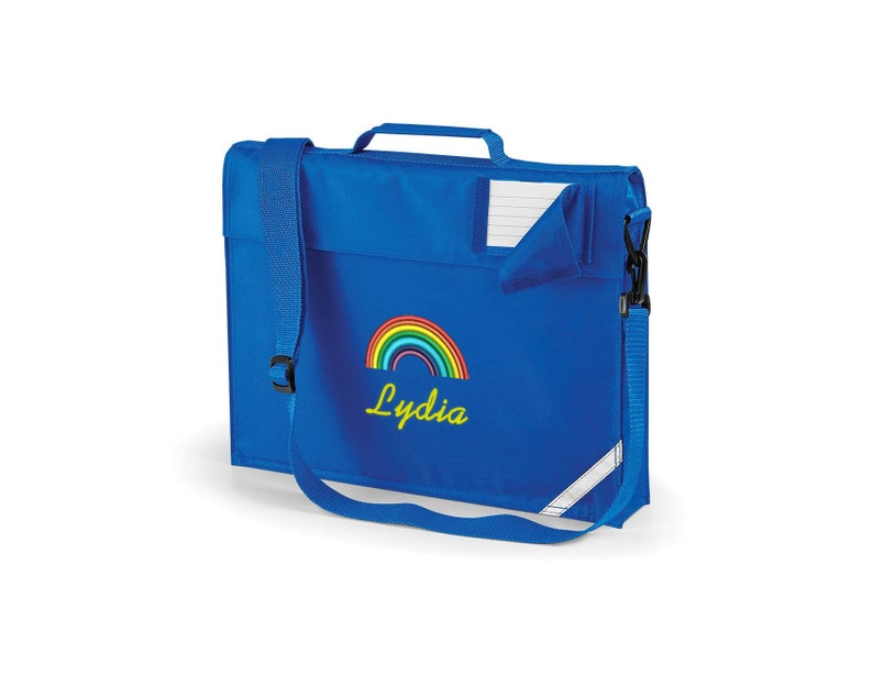 Personalised Premium Rainbow School Book Bag with Strap bild 7