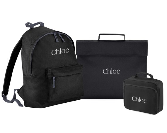 Personalised School Gift Set junior Backpack School Book Bag and Lunch Bag Personalised Name Embroidered Back to School Bundle Etsy