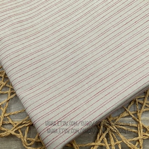 Tilda- Creating Memories-  Seamstripe Red -Tiny Stripe TIL160083-V15- Red and Tan- Half Yard Continuous Cut