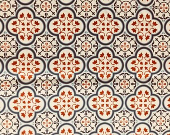 Majolica Pattern Fabric - 3 color variations | Product Made in Italy | 100% Pure Cotton | 180 cm (71 inches) Wide