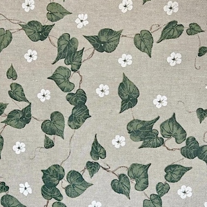Ivy and Flowers Pattern Fabric | Product Made in Italy | 80 Baumwolle 20 Polyester | 140 cm (55 inches) Wide