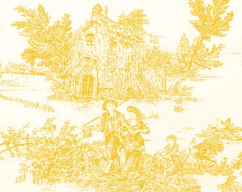 Toile De Jouy Pattern Fabric - 10 Different Colors | Product Made in Italy | 100% Pure Cotton | 180 cm (71 inches) Wide