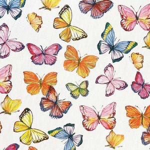 Butterflies Pattern Fabric | 100% Pure Cotton | 154 cms (60.62 inches) Wide | Fabric sold by the Meter