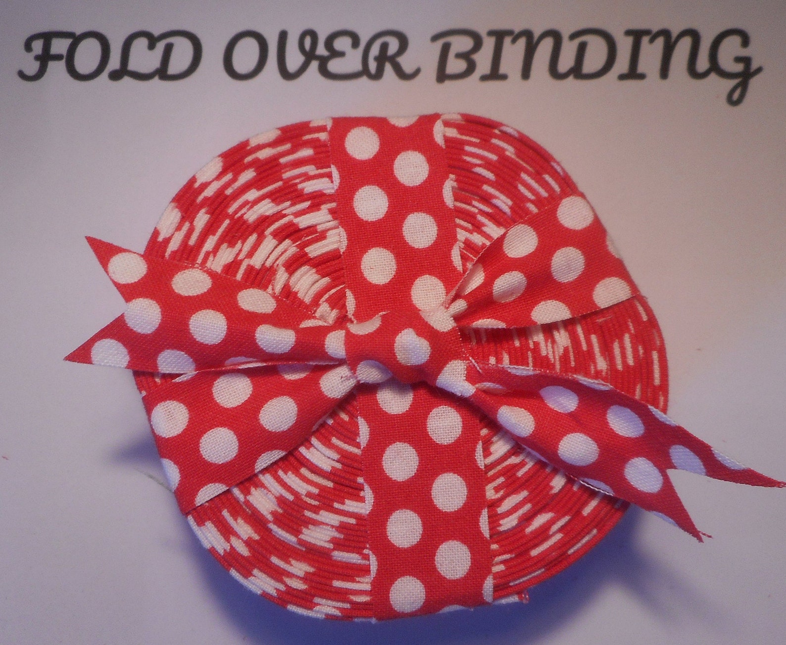 Single Fold / Fold Over / Quilt Binding / 7 Yd. / Red / Polka Etsy