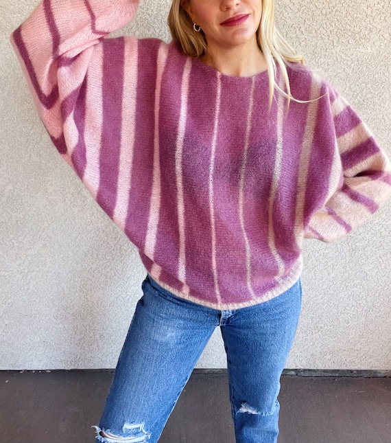 80s Vintage | Carrick's Mauve & Pink Ombre Stripe… - image 2