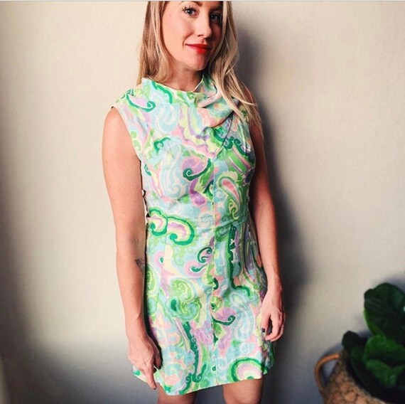 60s Vintage | Handmade Sleeveless Mini Dress Mock
