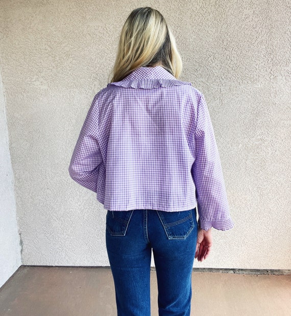 Early 80s Reworked Vintage | Gingham Open Front R… - image 4