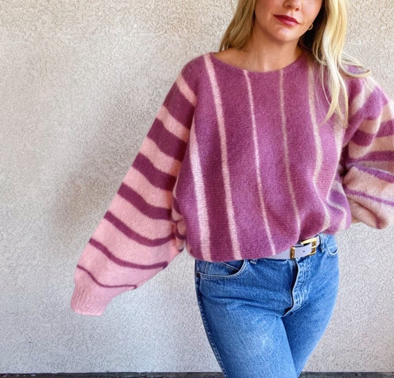 80s Vintage | Carrick's Mauve & Pink Ombre Stripe… - image 6