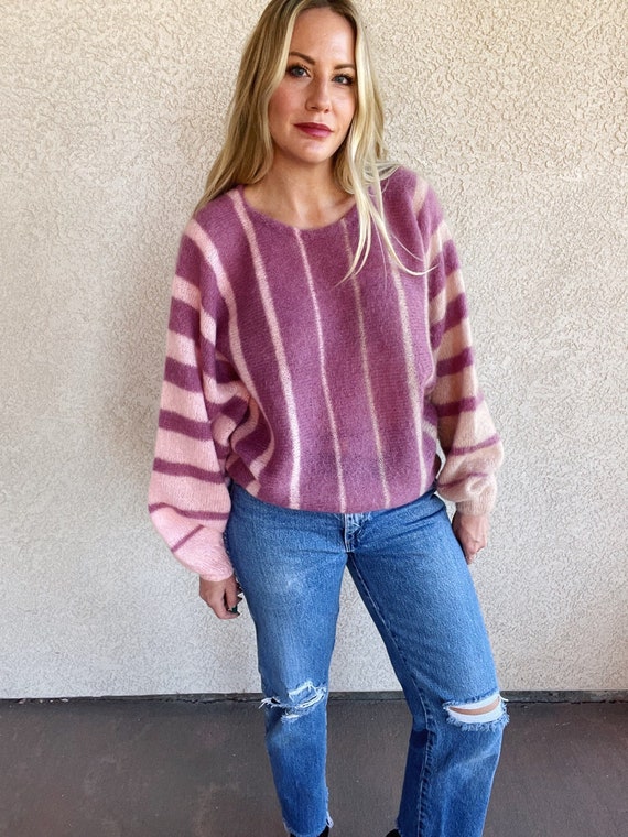 80s Vintage | Carrick's Mauve & Pink Ombre Stripe 