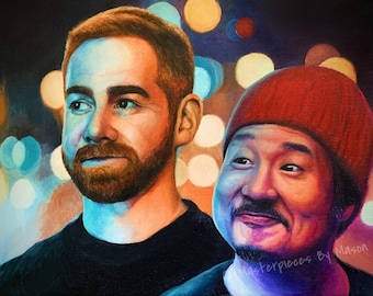 Bad Friends Podcast Art Print – Comedic Duo Wall Decor