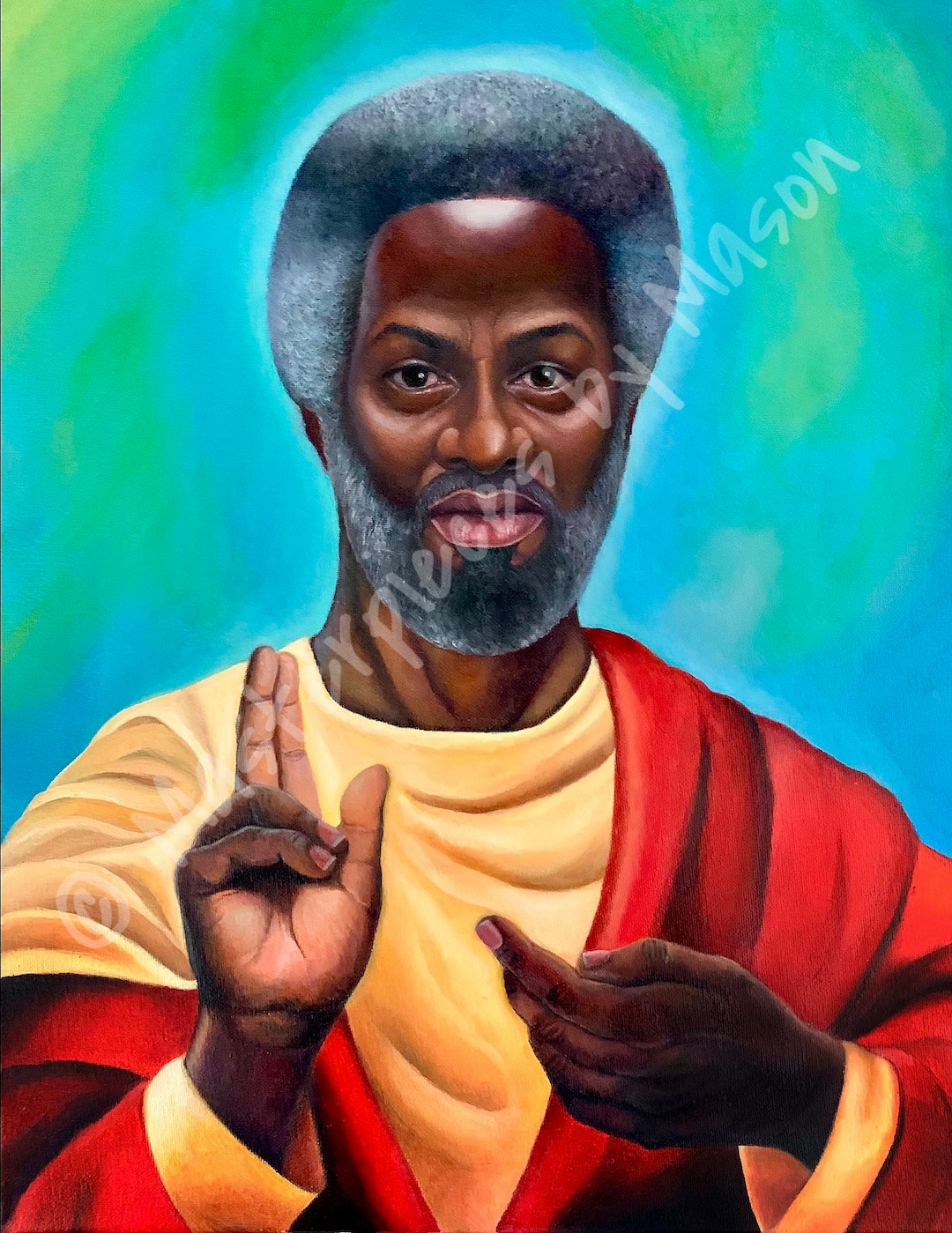 Good Times Black Jesus Original Painting Print Etsy