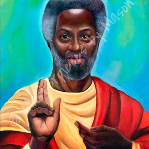 Good Times Black Jesus Original Painting Print