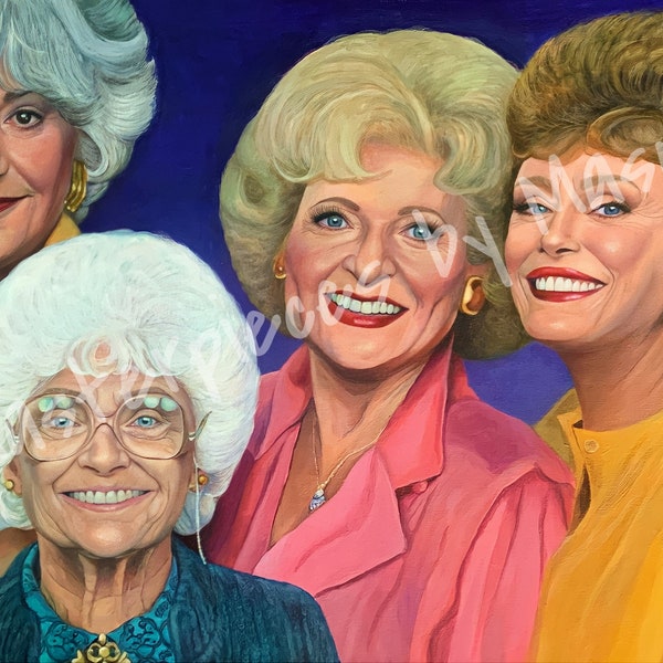 The Golden Girls Cast Original Painting Print