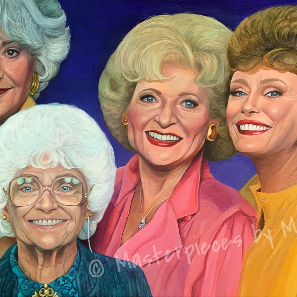 The Golden Girls Cast Original Painting Print