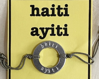 Haiti, metal stamped bracelet