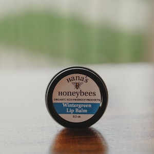 Wintergreen Lip Balm: Organic Beeswax, Shea & Coconut Oil (0.5 oz)