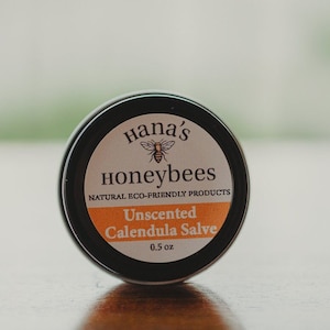Organic Calendula Salve: Unscented Beeswax Balm (0.5 oz.)