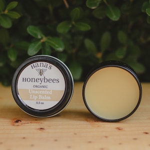 Organic Unscented Lip Balm: Beeswax & Shea Butter (0.5 oz)