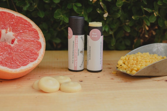 Eco-friendly Organic Pink Grapefruit Lip Balm Tube 0.3 oz