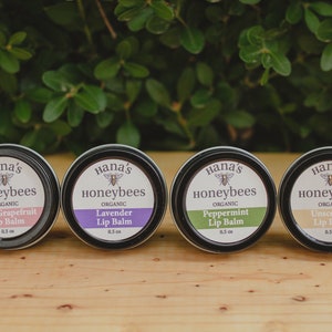 Natural Lip Balm Set: Essential Oils, Beeswax (Pack of 3), Christmas Stocking Stuffer