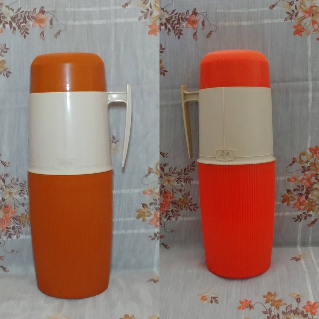 Two Genuine Thermos Retro Widemouth Thermoses Brown & Orange Etsy.de