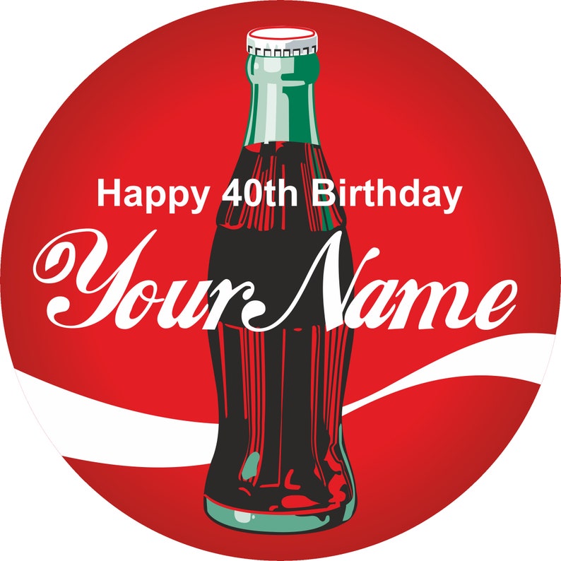 Coca Cola Personalised Edible Cake Toppers & Cupcakes Etsy