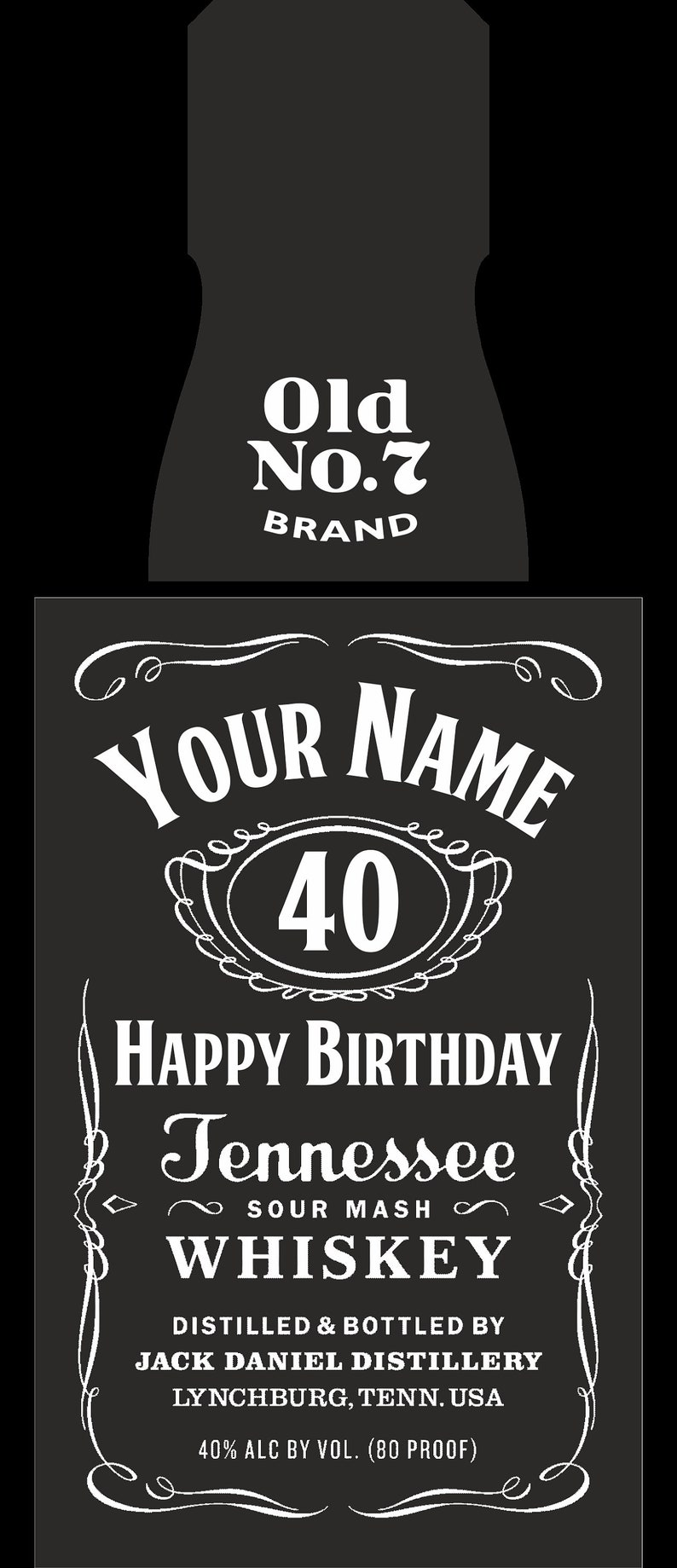 Jack Daniels Bottle Personalised Edible Cake Toppers & Etsy
