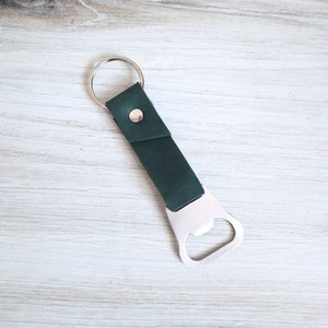 Green Bottle Opener Keychain