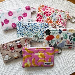 Mini Quilted Keychain Wallets || Handmade Zipper Pouch, Cosmetic Pouch, Mini Wallet, Keychain Wallet, Cute Gift, Card Holder Wallet, Quilted
