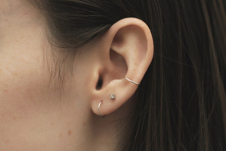 Sterling Silver Ear Cuff Faux Conch Piercing Fake Earring Etsy