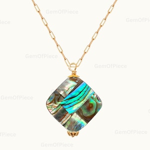 Abalone Shell Necklace, Abalone Necklace, Gold Necklace, Shell Necklace, Abalone Jewelry, Shell Jewelry, Shell, Abalone Pendant - 24k GOLD