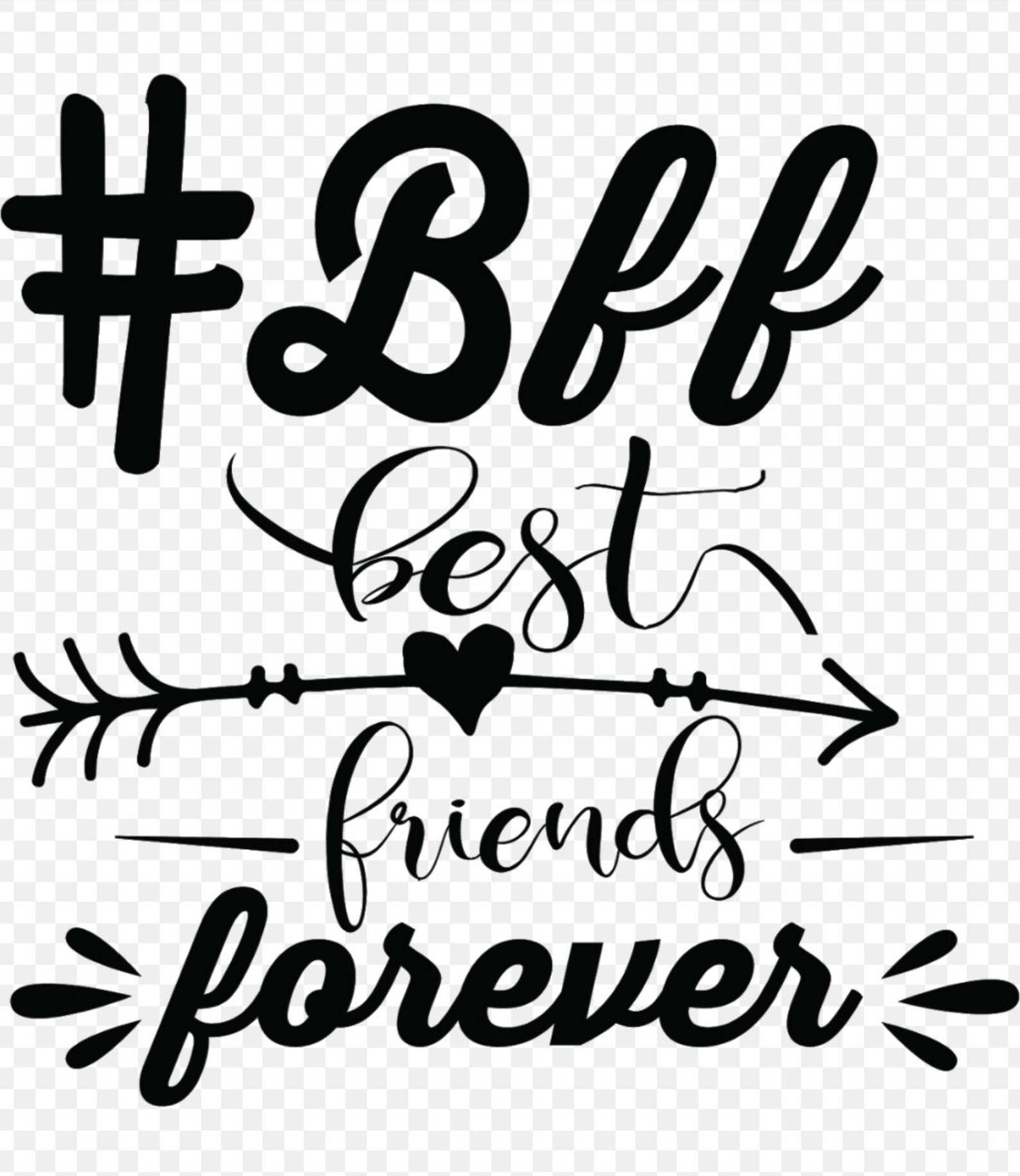 BFF Best Friends forever Friendship Vector w/Print/CutFiles Etsy