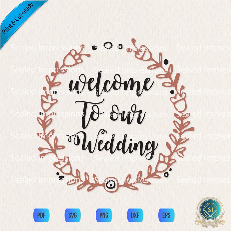Welcome to our Wedding: Wedding Vector w/Print/CutFiles | Etsy