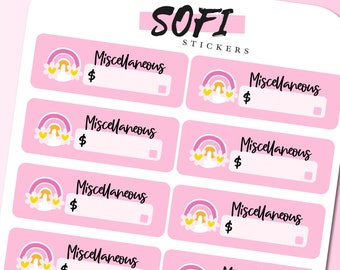 Miscellaneous Bill Due Sticker - Pegatinas de planificador rosa pastel