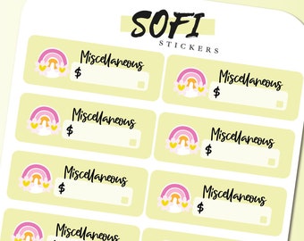 Miscellaneous Bill Due Sticker - Pegatinas de planificador amarillo pastel