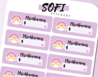 Miscellaneous Bill Due Sticker - Pegatinas de planificador púrpura pastel