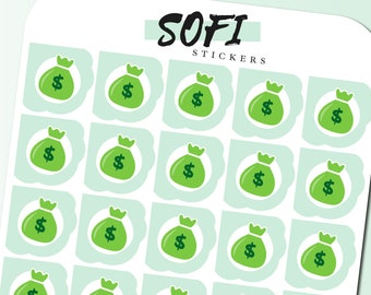 Payday Corner Cloud Sticker - Pastel Green Planner Stickers