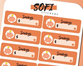 Savings Sticker - Pastel Orange Planner Stickers