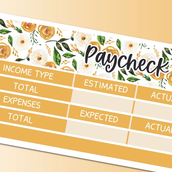 Paycheck Budget Planner Sticker - Watercolor Bouquet