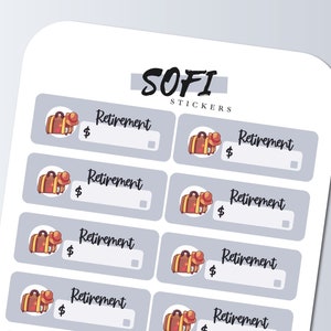 Retirement Bill Due Tracker - Pastel Gray Planner Stickers