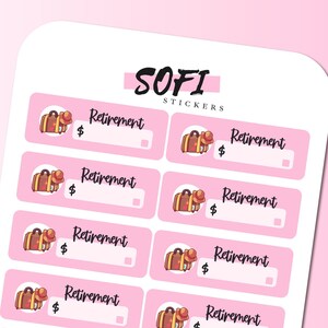 Retirement Bill Due Tracker - Pastel Pink Planner Stickers