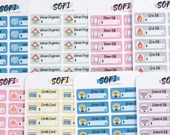 Paquete de rastreadores de facturas vencidas: juego de 8 pegatinas diferentes de facturas vencidas
