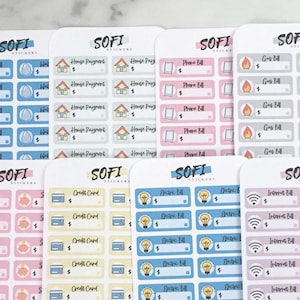 Bundle of Bill Due Trackers - 8 Different Bill Due Stickers Set