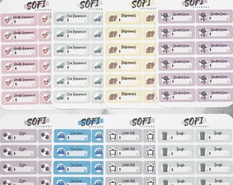 Paquete de Bill Due Trackers 2 - 8 Diferentes Bill Due Stickers Set