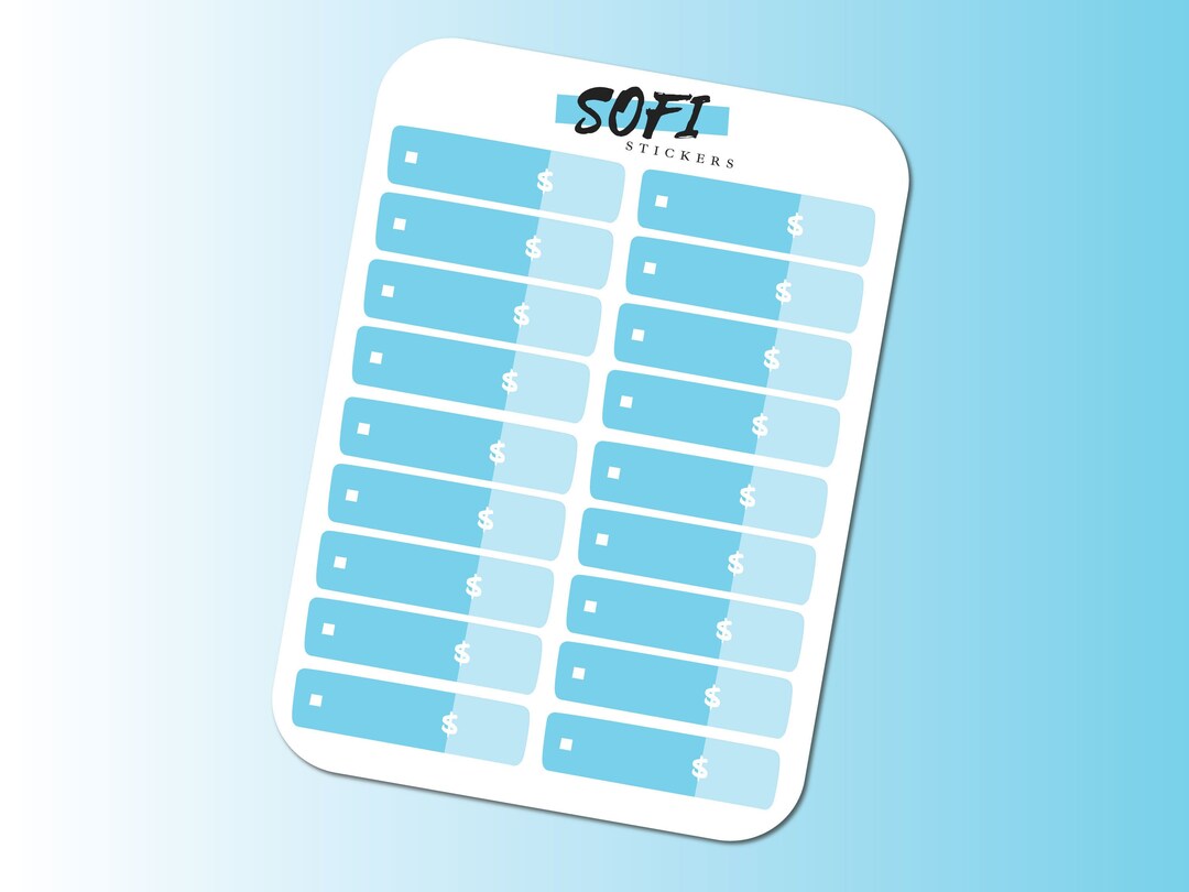 Expense Tracker - Pastel Blue Spending Planner Stickers - Etsy