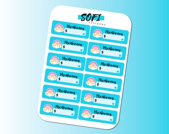 Miscellaneous Bill Due Sticker - Pegatinas de planificador azul pastel
