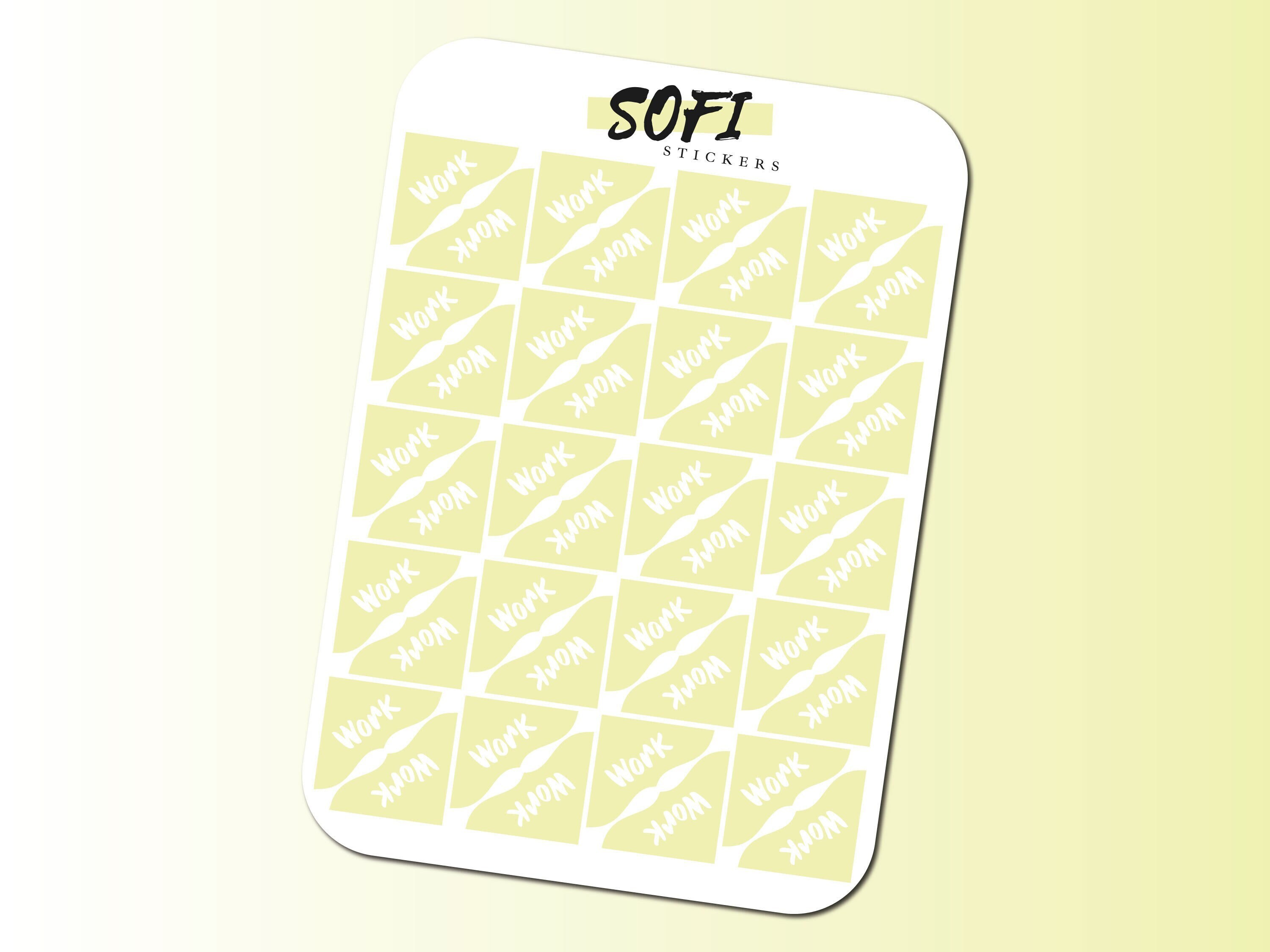 Work Corner Sticker - Pastel Yellow Planner Stickers